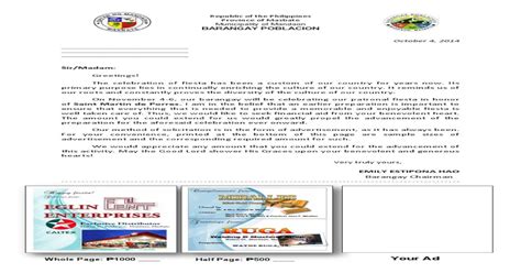 Pdf Solicitation Letter For Fiesta 2014 Dokumentips