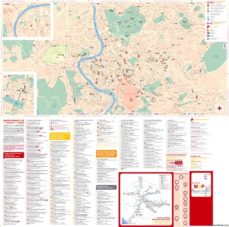 Detailed Tourist Map Of Rome