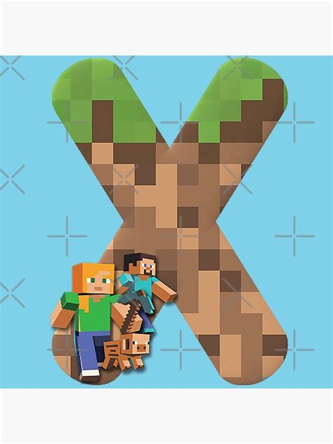 Minecraft Personal Name Letter X Poster For Sale By Ddkart Redbubble