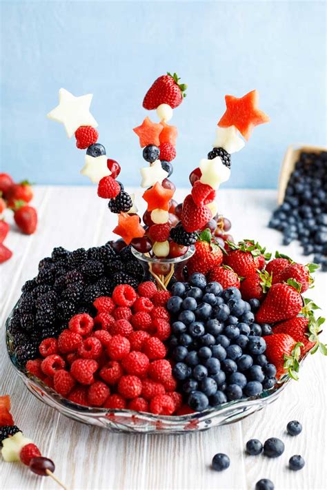 Red White And Blue Fruit Kabobs 2 Ways Appetizer Or Dessert Two