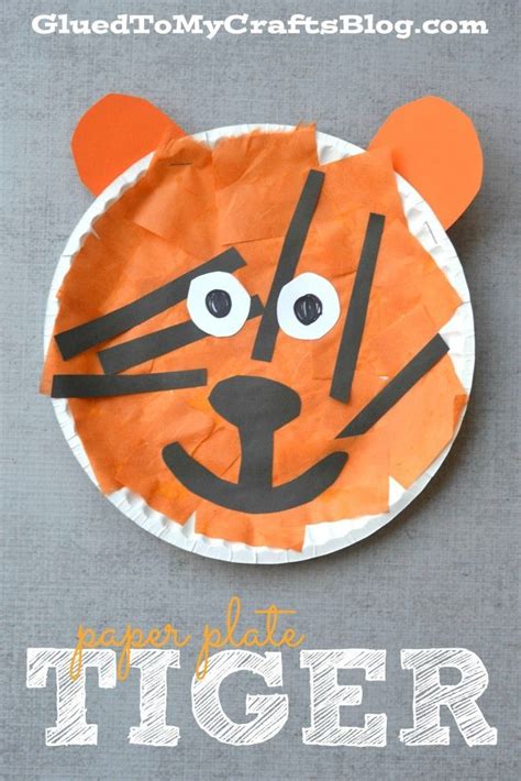 Paper Plate Tiger Jungle Crafts Preschool Crafts Zoo Animal Crafts