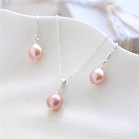 Pink Freshwater Pearl Necklace By Shropshire Jewellery Designs
