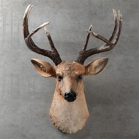 Mgt American Realistic Deer Head Wall Hanging Animal Head Resin