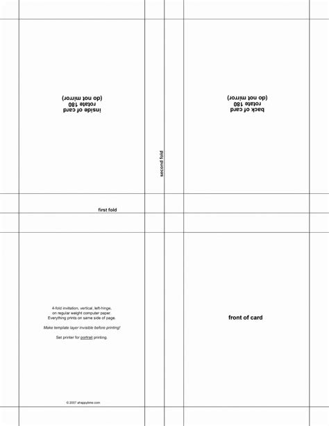 Folded Card Template Word