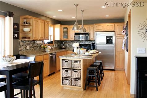 · the six best paint colors for gray kitchen cabinets. gray kitchen walls with maple cabinets | Going Gray {Gray ...