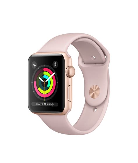 Shop Apple Watch Gold Aluminum Case with light-pink Sport Band in 38mm png image