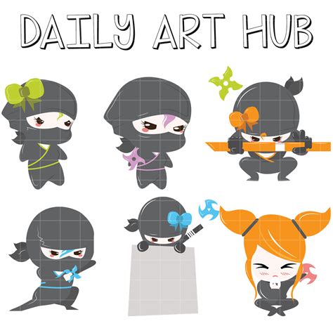 Ninja Warriors Clip Art Set Daily Art Hub Free Clip