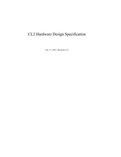 Cl2 Hardware Design Specification V03 One Laptop Per Child