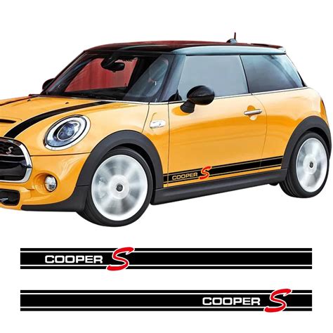 Car Side Skirt Sill Racing Stripe Car Sticker And Decal For Bmw Mini