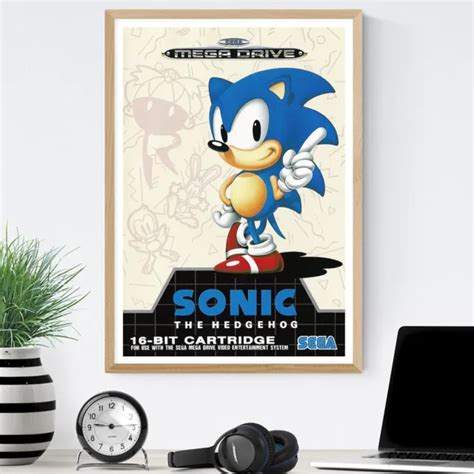 Sonic The Hedgehog Sega Mega Drive Genesis Retro Gaming A4 Poster Wall