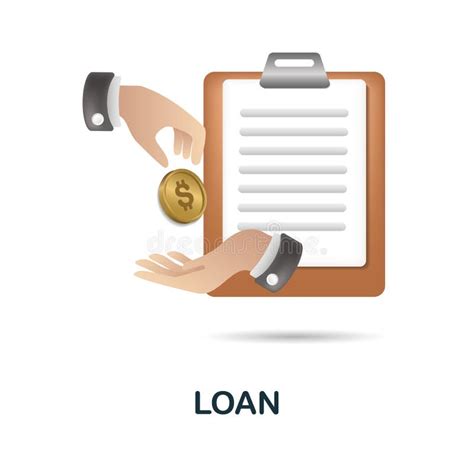 Loan Icon 3d Illustration From Banking Collection Stock Vector