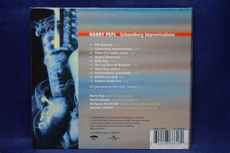 Harry Pepl Schoenberg Improvisations Cd Todo Música Y Cine Venta