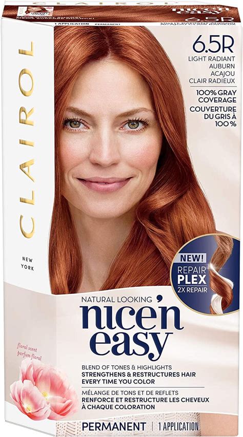 Clairol Nice N Easy Permanent Hair Dye 65r Light Radiant Auburn Lisas Cosmetics Pop Up Shop