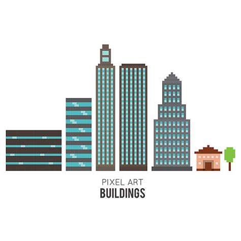 Pixelated Building Illustrations Royalty Free Vector Graphics And Clip