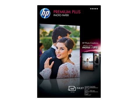 Hp Premium Plus Soft Gloss Photo Paper Soft Glossy 115 Mil 4 In