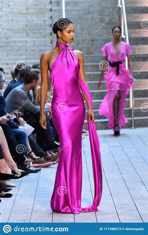 A Model Walks The Runway For Naeem Khan During New York Fashion Week