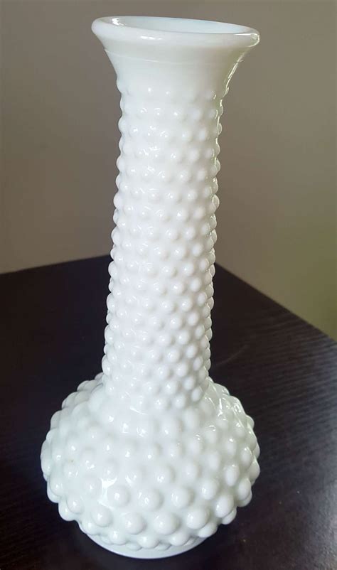 Vintage E O Brody Hobnail Milk Glass Vase 1960s Vase Etsy
