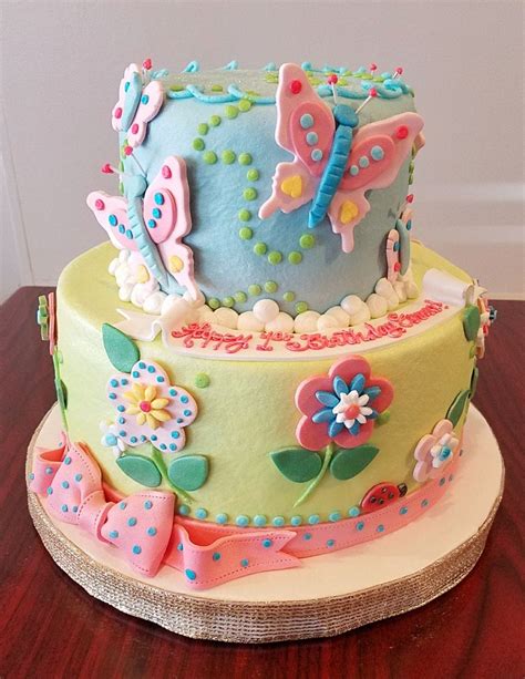 Spring Butterflies And Flowers Cake Adrienne And Co Bakery Spring