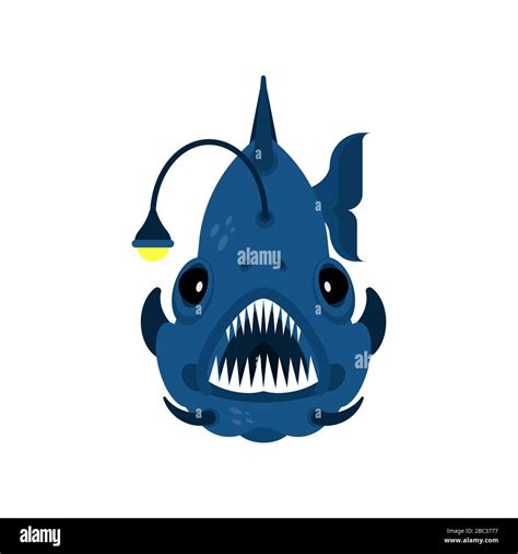 Deep Sea Fish Angler Isolated Vector Illustration Stock Vector Image