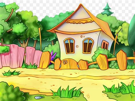 Nature Green Cartoon Natural Landscape Theatrical Scenery Png 1000x749px Watercolor Cartoon