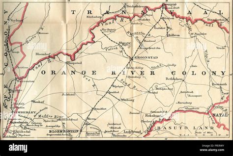 Boer War Map Orange River Colony 1901 Stock Photo Alamy