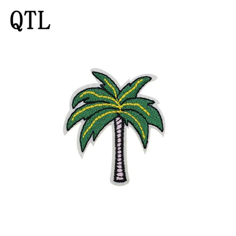 5pcs Coconut Trees Patches Badges For Clothing Iron Embroidered Patch