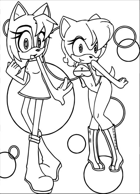 Polish your personal project or design with these amy rose transparent png images, make it even more personalized and more attractive. awesome Two Girl Amy Rose Coloring Page | Rose coloring ...