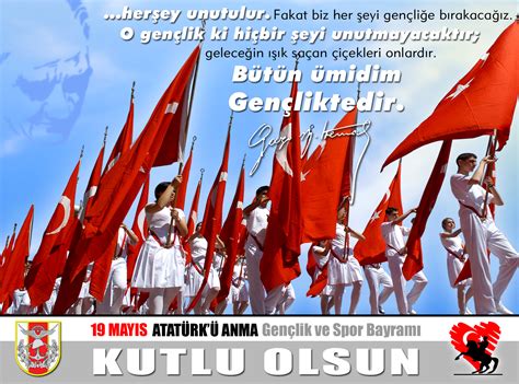 19 mayıs 2015 salı günü bildiğiniz gibi 19 mayıs atatürk'ü anma. 19 Mayıs Atatürk'ü Anma Gençlik ve Spor Bayramı Kutlu Olsun