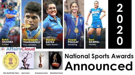 National Sports Awards 2020 Announced 73 Awardees In 7 Categories