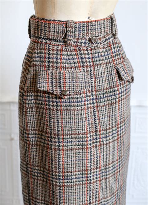 Vintage 1940s Style Tweed Long Midi Pencil Skirt Alexandraking