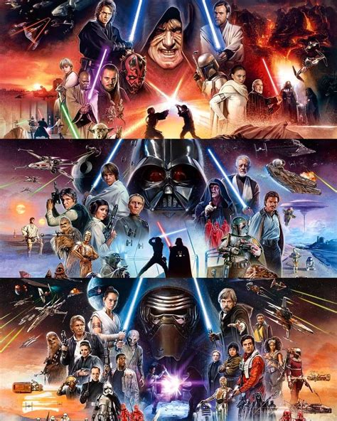 Awesome Looking Star Wars Artwork Bringing All Three Trilogy Storylines