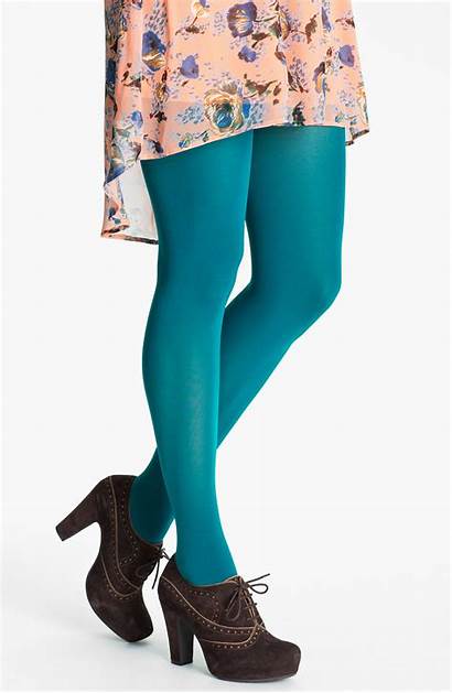 Opaque Tights Teal Clothing