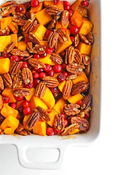 Maple Roasted Butternut Squash With Cranberries Rhubarbarians