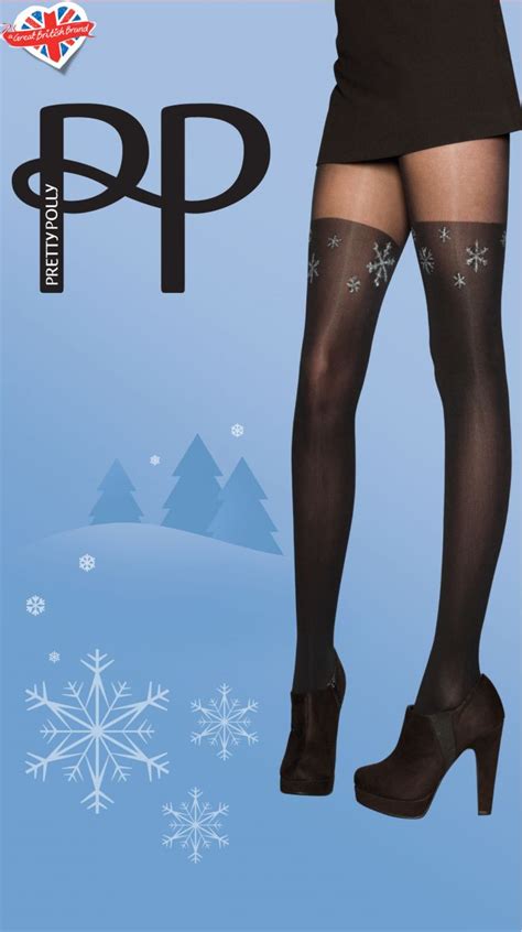 pretty polly snowflake mock over the knee tights xmas collection 2015 pantyhose library