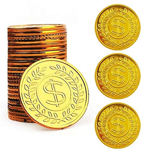 Buy Pirate Gold Coins Plastic Set Of 100play Gold Treasure Coins For