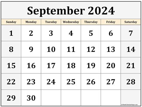 Blank Calendar Template September 2022
