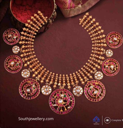 Peacock Kundan Bottu Necklace Indian Jewellery Designs
