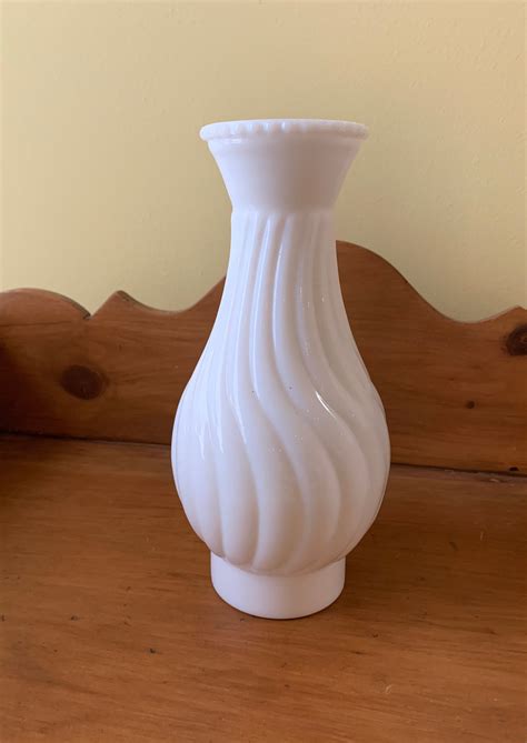 Milk Glass Hurricane Lamp Shade Swirl White Milk Glass Pattern Vintage Mid Century 9 5 Inch