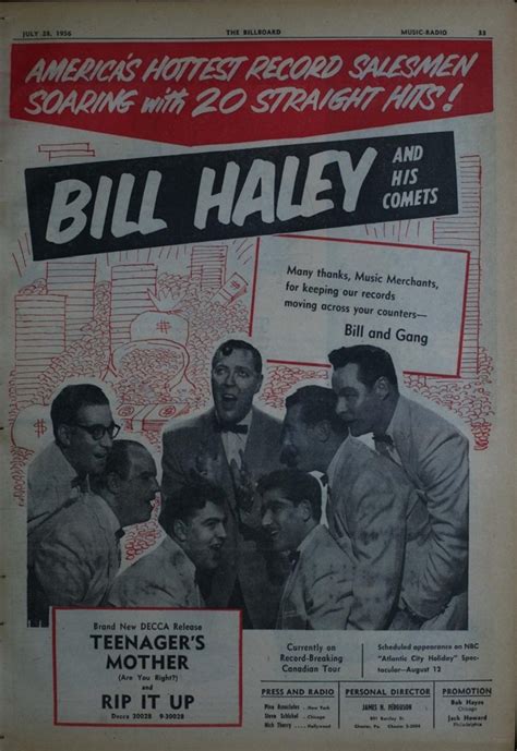 Rock And Roll Newspaper Press History Bill Haley Rip It Up Record