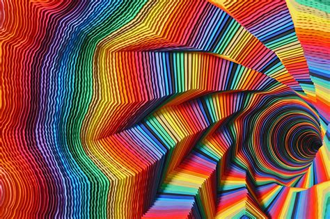Spiraling Rainbow Vortexes Created From Layered Colossal
