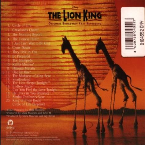 Cd The Lion King Original Broadway Cast 1997 Musical Playback