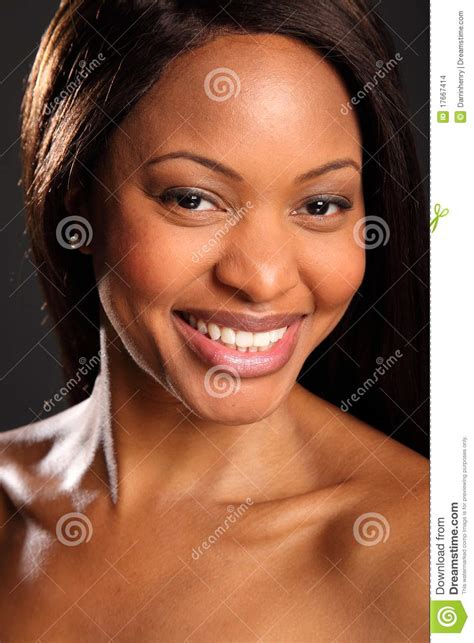 Big Happy Smile On Beautiful Black Woman Stock Images