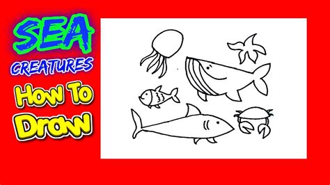 How To Draw Sea Creatures Drawing Sea Animals Easy Sea Creatures To
