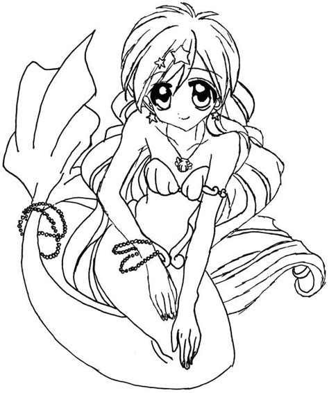 Mermaid Anime Coloring Pages At Free Printable