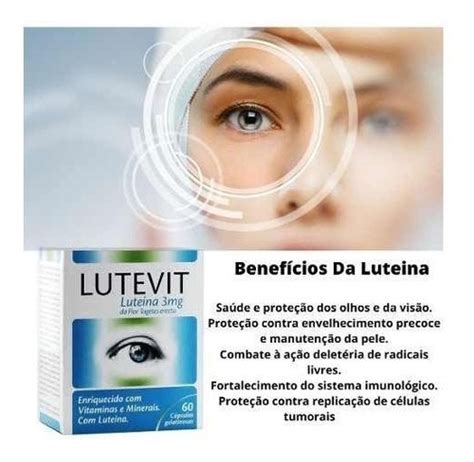 Lutevit 60 Cáps Luteína Vitamina C Zinco Saúde Olhos Parcelamento