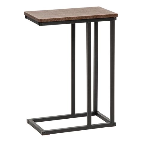 Iris Brown C Shaped Side Table 596650 The Home Depot