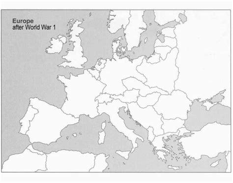 Blank Map Of Europe After Ww Tourist Map Of English Gambaran