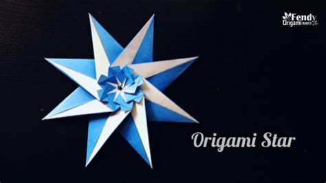 Origami 8 Point Star With Flower Youtube