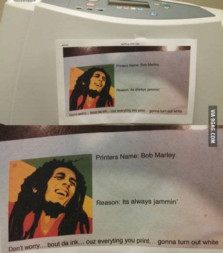 Bob Marley The Printer Funny Jammin Bob Marley Best Funny Pictures