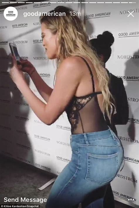 Khloe Kardashian Dons Lacy Bodysuit And Jeans At Good American Launch